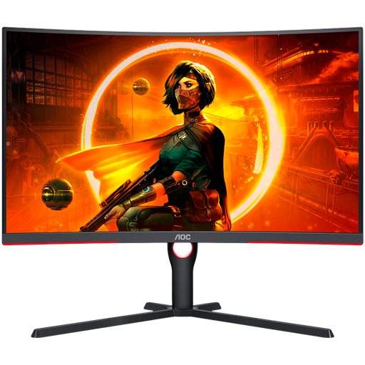 [CQ32G3SU/BK] AOC Monitor LED CQ32G3SU/BK Gaming 31.5" VA 2560x1440 at 165Hz, 3000:1, 1ms, Ergonomic, Speakers, 3y Curved