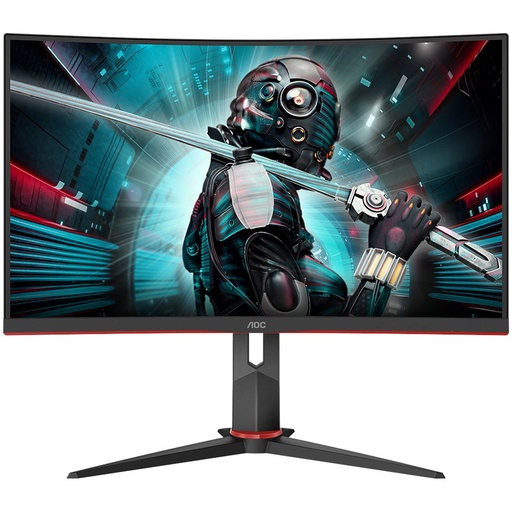 [CQ27G2U/BK] AOC Monitor LED CQ27G2U/BK 2K Curved Gaming (27“, 16:9, 2560x1440, VA, 3H, 144Hz, 250 cd/m², 3000:1, 80M:1, 1 ms, 178/178°, VGA, 2xHDMI, DP, Audio OUT, Tilt: -5/+35°, Swivel, Tilt, H. Adjust, VESA, Ergonomic, Borderless) Black-Red, 3y