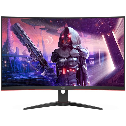 [CQ32G2SE/BK] AOC Monitor LED CQ32G2SE 32” Gaming Curved 165Hz QHD (31.5“, 16:9, 2560x1440, VA, 165Hz, 250 cd/m², 3000:1, 1 ms, 2xHDMI, DP, Speakers, Tilt, Frameless) Black-Red, 3y