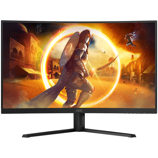 [CQ32G4VE] AOC Monitor Gaming CQ32G4VE Curved  31.5” FAST VA, 16:9, 2560x1440, 180Hz, 0.5ms, 300 cd/m2, 3500:1, Audio, HDMI, DP, 3-sided frameless, Adaptive Sync, Tilt, Black-Red, VESA 3y