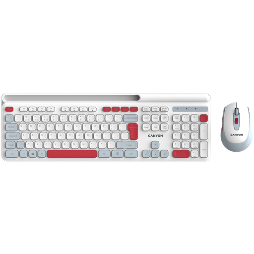 [CNS-HSETW5WT-AD] CANYON HSET-W5 EN/AD Keyboard+Mouse AAA+AA Wireless White